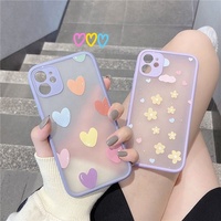 Accessoires de téléphone fille peinture téléphone caver caméra protection d'objectif fleur étui mobile pour iphone 13 pro max étui de protection de téléphone portable