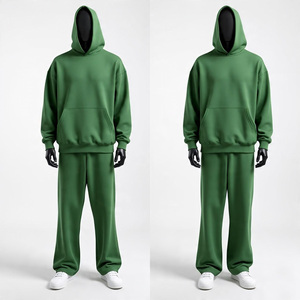 Conjunto Deportivo Informal de Gran Tamaño, 100% Algodón, Diseño Personalizado Directo de Fábrica, Conjunto de Sudadera con Capucha y Pantalones Deportivos 2025 - Product Image 2