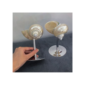 Handcrafted Shell Conch Cup | Cuisine Dessert Seashell <b>Goblet</b> Refined Snail Cup | Luxury Drinkware Martini Glasses <b>Goblet</b>. - Product Image 5