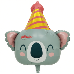 Ballon de fête Koala 25 pouces 66 cm en forme d'animal en feuille d'aluminium pour décoration d'anniversaire - Product Image 1