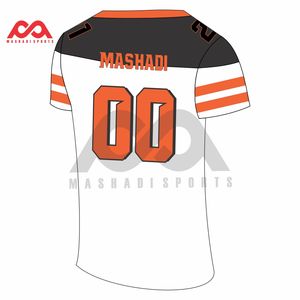 Impresión por sublimación Impresión por transferencia de calor Venta al por mayor Camiseta de fútbol americano 100% Tela de poliéster Camiseta de fútbol que absorbe el sudor - Product Image 3