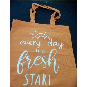 Bolso de tela de algodón orgánico para mujer, bolsa de lona de color sólido, con certificado GOTS, suave y Premium, para compras, 100% - Product Image 2