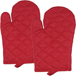 Mitaines de couleur unie 100% coton tablier de cuisine complet ensemble de gants de four - Product Image 5