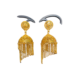 Comprar 22 CT. Juego de pendientes chapados en oro Pendientes estilo Jhumka Joyas para mujeres Use joyas de exportadores indios - Product Image 2