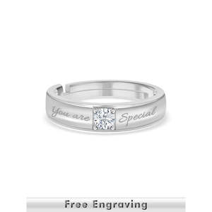 แหวนเงินแท้ชุบทอง 18K สไตล์ลำลองโรแมนติก ประดับเพชรทรงโซลิแตร์ 0.5 กะรัต เกรด AAA รูปทรงเหลี่ยมเจียระไน ปรับขนาดได้ พร้อมใบรับรอง IGI - Product Image 4