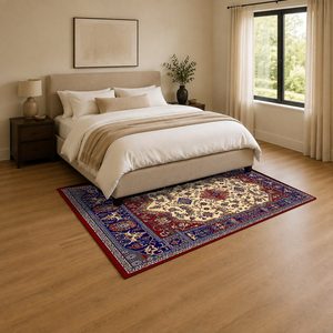 RUGS DEPOT LXDP-0312 Wholesale Red Burgundy Contemporary Abstract Digital Printed Machine Washable Chenille Area Rug Non <b>Slip</b> - Product Image 3