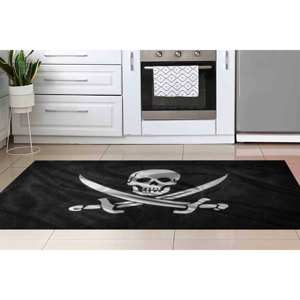 Tapis drapeau pirate Jolly Roger Skull & Swords, antidérapant, tapis doux non tissé - Product Image 3
