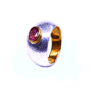 Anillo de turmalina clásico chapado en oro de Plata de Ley 925 para boda y fiesta - Product Image 5