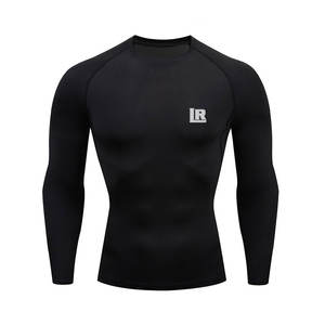 Trajes de Compresión de Nailon/Poliéster Ligeros de Alta Calidad para Hombre, de Secado Rápido, Transpirables, de Manga Corta, Color Sólido - Product Image 2