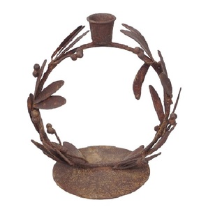 Couronne en fer à quatre bougies d'élégance festive à l'aspect naturel pour la maison, le mariage et les vacances. - Product Image 1