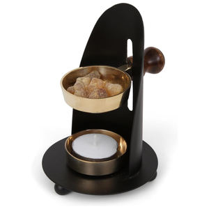 Brûleur d'encens réglable en laiton à vente rapide avec support en fer et manche en bois brûleur à charbon de bois brûleur d'encens réglable en hauteur - Product Image 1