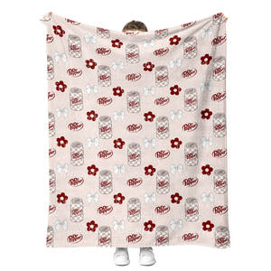 Yeni toptan Vintage Soda içme şişesi <span class=keywords><strong>Dr</strong></span>. Biberli battaniye özelleştirme baskı pazen Polyester atar battaniye - Product Image 3