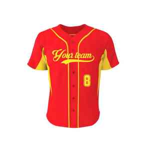 Uniformes d'équipe boutonnés authentiques à fines rayures et maillot de baseball personnalisé vente en gros en polyester cousu par sublimation pour hommes jeunes - Product Image 5