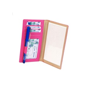 Pour dames, portefeuille de blocage RFID, couverture de damier en cuir-rose - Product Image 1
