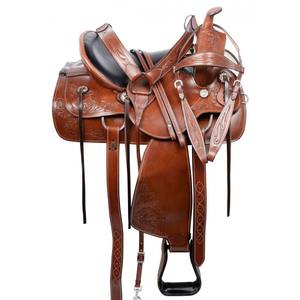 Adultos Deportes al aire libre Estilo inglés Cuero Montar a caballo Sillín Diseño personalizable y color Alta calidad Hecho a mano en Pakistán - Product Image 1