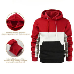 เสื้อสเวตเตอร์มีฮู้ดของผู้ชายผ้าคอตตอนแบบโอเวอร์ไซส์ผ้าคอตตอนผสม - Product Image 5