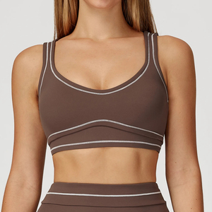 Women's Breathable Lightweight Nylon Spandex Sports <b>Bra</b>-High Support Racerback Seamless Yoga Activewear - Product Image 2