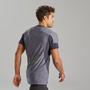 T-shirts de sport pour hommes OEM, en jersey de toile de haute qualité, respirants, à manches courtes, avec logo imprimé, col rond, coupe classique - Product Image 4