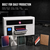 Printer UV Flatbed A4 20x30cm dengan Print Head XP600, Tinta UV CMYK Putih, Mesin Cetak Flatbed untuk Akrilik, Kaca, Logam, Kayu, Kulit