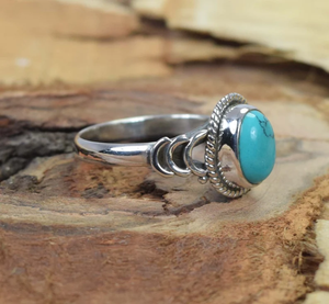 Elegante bohemio azul turquesa 925 anillo de plata esterlina diciembre piedra natal joyería de piedras preciosas naturales genuinas para fiestas - Product Image 3