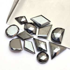 เกรด 100% ธรรมชาติ Hematite หลวมเหลี่ยมเพชรพลอยไม่สม่ําเสมอ Rose Cut อัญมณี 8x12 มม.-11x18 มม.Cabochons ด้านหลังแบนสําหรับขายในราคาจํานวนมาก - Product Image 2