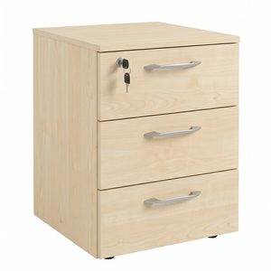 Modern White 3-Drawer File <b>Cabinet</b> MDF <b>Lockable</b> Freestanding Office <b>Storage</b> Home Office Commercial Use - Product Image 2