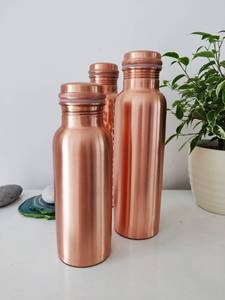 <b>Personalised</b> Handmade Pure Copper <b>Water</b> <b>Bottle</b> Ayurveda Health Benefits Marriage Anniversary Gift & Leak Proof - Product Image 5