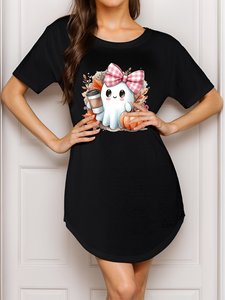 Abito personalizzato da donna con stampa personalizzata in tessuto a maglia in vita naturale Silhouette con cialda locale - Product Image 2