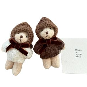 Korean Dongdaemun Wool Crochet <b>Cute</b> Cartoon <b>Bear</b> Pendant Keychain Lightweight Couple Gift with Bag Pendant - Product Image 5