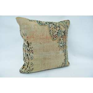 หมอนขนสัตว์สีเบจ32X32นิ้วงานเย็บปะผ้านุ่มวินเทจแบบพกพาสำหรับใช้นอนและพื้น - Product Image 2