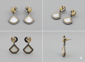 ต่างหูออกแบบนกยูงวินเทจเคลือบหินสีและ rhinestones สำหรับดูหรูหราโบราณที่มีอยู่ในราคาที่ยอมรับได้ - Product Image 2