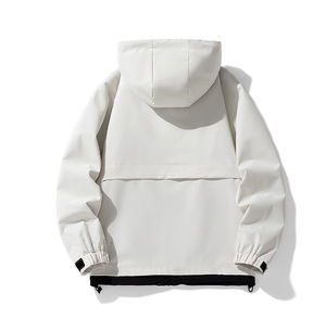 Wholesale Custom Waterproof Windbreaker Lightweight Down Puffer Latest Design Pullover <b>Hoodie</b> Zip up Windbreaker Jacket for Men - Product Image 4