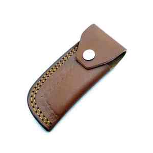 มีดพับได้สำหรับตั้งแคมป์เหล็กดามัสกัสพับได้พร้อมปลอกหนังทำด้วยมืองานตามสั่ง - Product Image 6