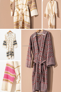 Albornoz unisex de algodón hecho en Turquía tela transpirable peso ligero superventas secado rápido verano todo el año ropa de dormir - Product Image 4