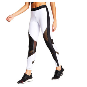 Leggings de yoga taille haute pleine longueur avec empiècements en maille color block, respirants, en Spandex et Nylon pour femme - Product Image 5