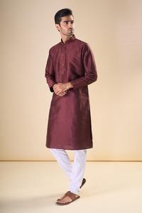 Collection de mariage soie pure avec Pintex Work Men Kurta Pajama Fabricant et fournisseur au taux le plus bas - Product Image 2