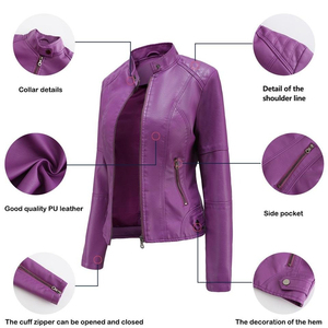 2026 chaqueta de cuero genuino personalizada al por mayor para mujer costuras Premium, manga larga, corte ajustado y logotipo personalizado disponible - Product Image 4