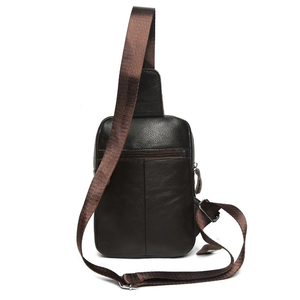 Bolso de pecho minimalista para hombre, bolso de hombro de microfibra, cuero sintético, cierre de cremallera, a la moda, uso diario, para todas las estaciones - Product Image 4