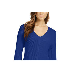 Maglione con Cappuccio da Donna Charter Club in Cotone Premium Testurizzato con Scollo a V, Casual Blu, Taglia S per Autunno e Inverno - Product Image 2