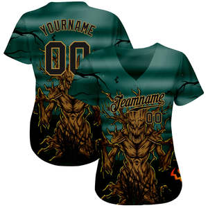 Broderie personnalisée maillot de baseball pour dames robe de baseball en polyester à manches courtes et col en V maillot de softball pour femmes t-shirt court - Product Image 2