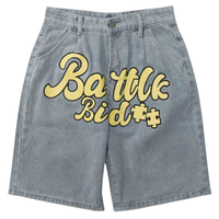 Fabricant de shorts en jean personnalisés, jeans streetwear, jeans peints hip hop pour hommes, 100% coton