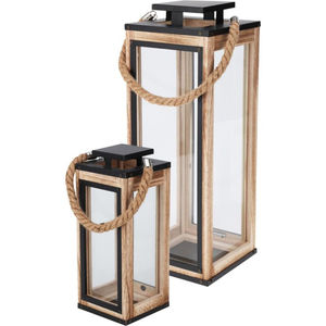 Bois de qualité exclusif avec accents de lanterne en métal bronze Lanterne suspendue en bois décorative pour la maison élégante pour la décoration de Noël - Product Image 5