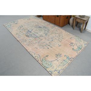 Alfombra Turca Vintage de Lana Azul, 4.5x8.8 pies (137x269 cm) - Product Image 2