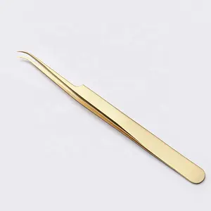 Eyelash Tweezers in 100% pure gold coating also with private label customised models available at wholesale price
