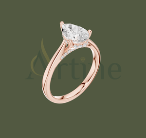 Organic Radience jewels Anillo de aniversario de moissanita de oro rosa de 10 quilates - Product Image 1