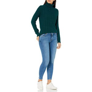 Women's Soft Touch Turtle Neck Cable Sweater Top Quality Breathable 100% Cotton Women's Classic-Fit Lightweight Long-Sleeve - Product Image 4