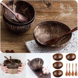 ชามมะพร้าวธรรมชาติแกะสลักทำด้วยมือจากเวียดนามสำหรับร้านค้าเชิงนิเวศ - Product Image 1