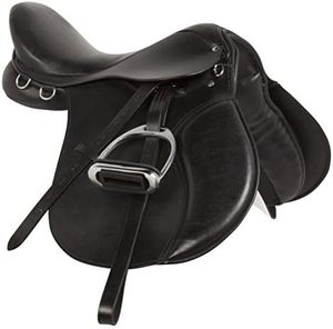 Sillín de cuero Premium para montar a caballo, cómodo sillín de salto para montar a caballo - Product Image 1