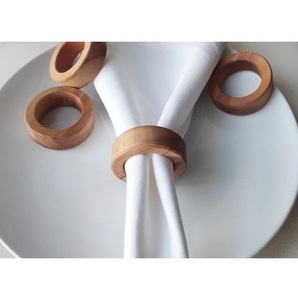 Accent Luxury Table <b>Napkin</b> <b>Ring</b> Handmade Round <b>Wood</b> <b>Napkin</b> <b>Rings</b> For Wedding Hotel & Kitchenware Tabletop Decor - Product Image 3