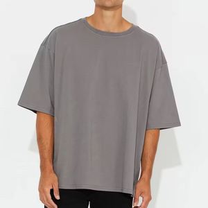 เสื้อยืดโอเวอร์ไซส์ทรงบ็อกซี่แฟชั่นผ้าฝ้ายสำหรับทุกเพศเสื้อผ้าแนวสตรีทดีไซน์ตามสั่ง2025มาแรง - Product Image 4